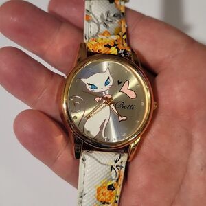 Botti Cat & Heart Gold 41mm Women's Watch  - Flower Band